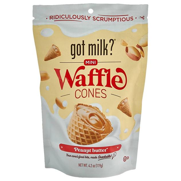 Got Milk 4.24oz. Peanut Butter Mini Waffle Cones