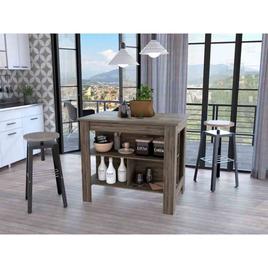 FM FURNITURE Brooklyn Wooden Kitchen Island
