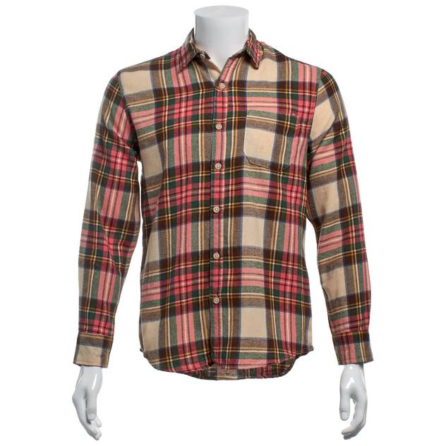 Mens Mountain Ridge Long Sleeve Flannel Shirt - Orange/Brown
