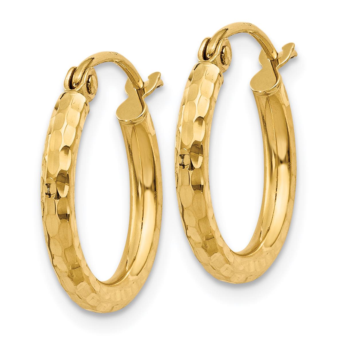 Gold Classics™ 14kt. Gold Diamond Cut 15mm Hoop Earrings