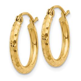Gold Classics™ 14kt. Gold Diamond Cut 15mm Hoop Earrings