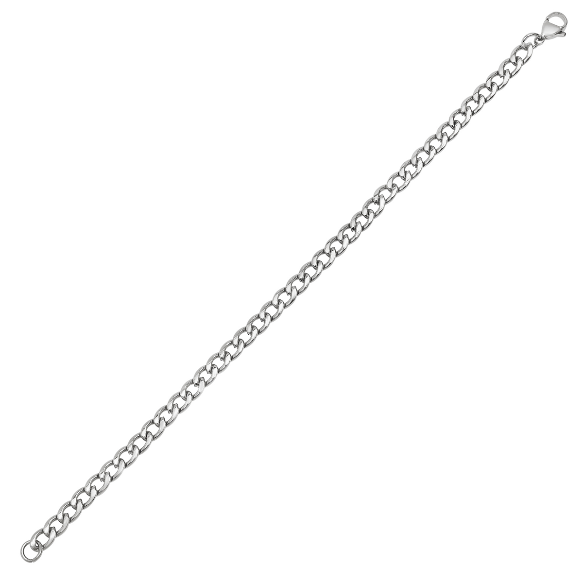 Mens Iron Saints 5mm Cuban Link Silver-Tone Bracelet