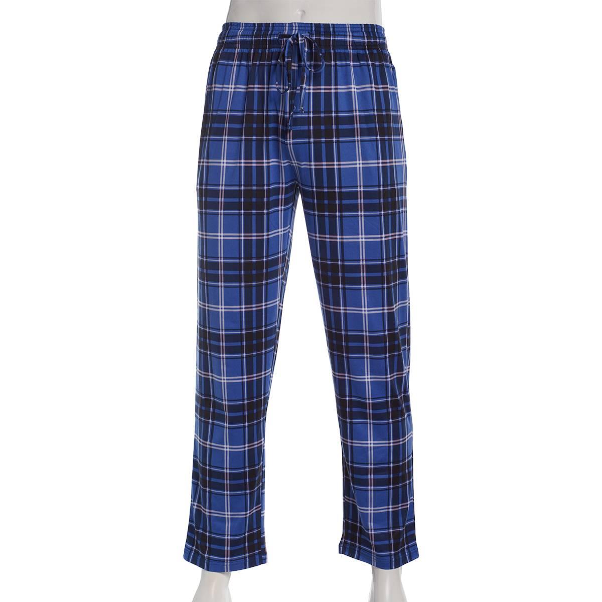 Mens Preswick & Moore® Plaid Drawstring Pajama Pants - Blue