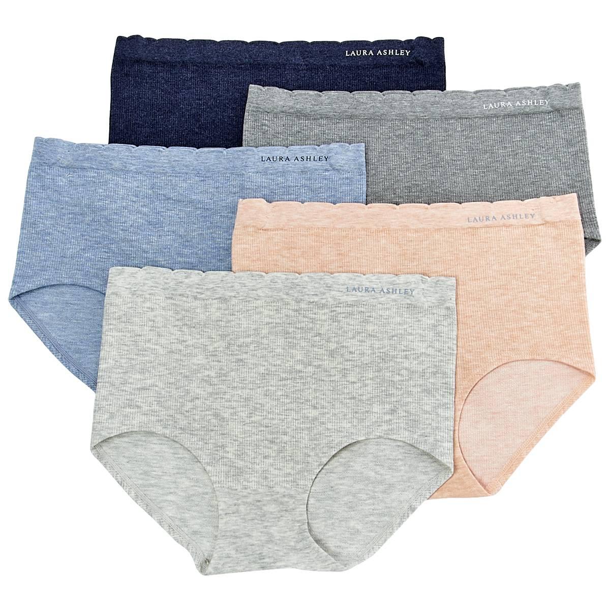 Womens Laura Ashley(R) 5pk. Ribbed Brief Panties -LS5133-5PKC