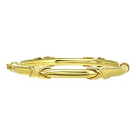 Gold Over Sterling Silver X Polished Bangle Bracelet