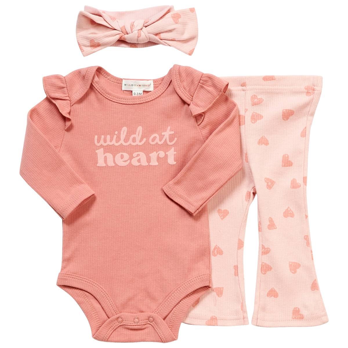 Baby Girl (NB-9M) Willow & Whimsy(R) 3pc. Wild  Bodysuit Set