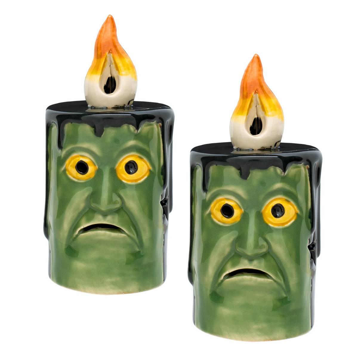 National Tree Frankenstein Porcelain LED Candle - Set of 2