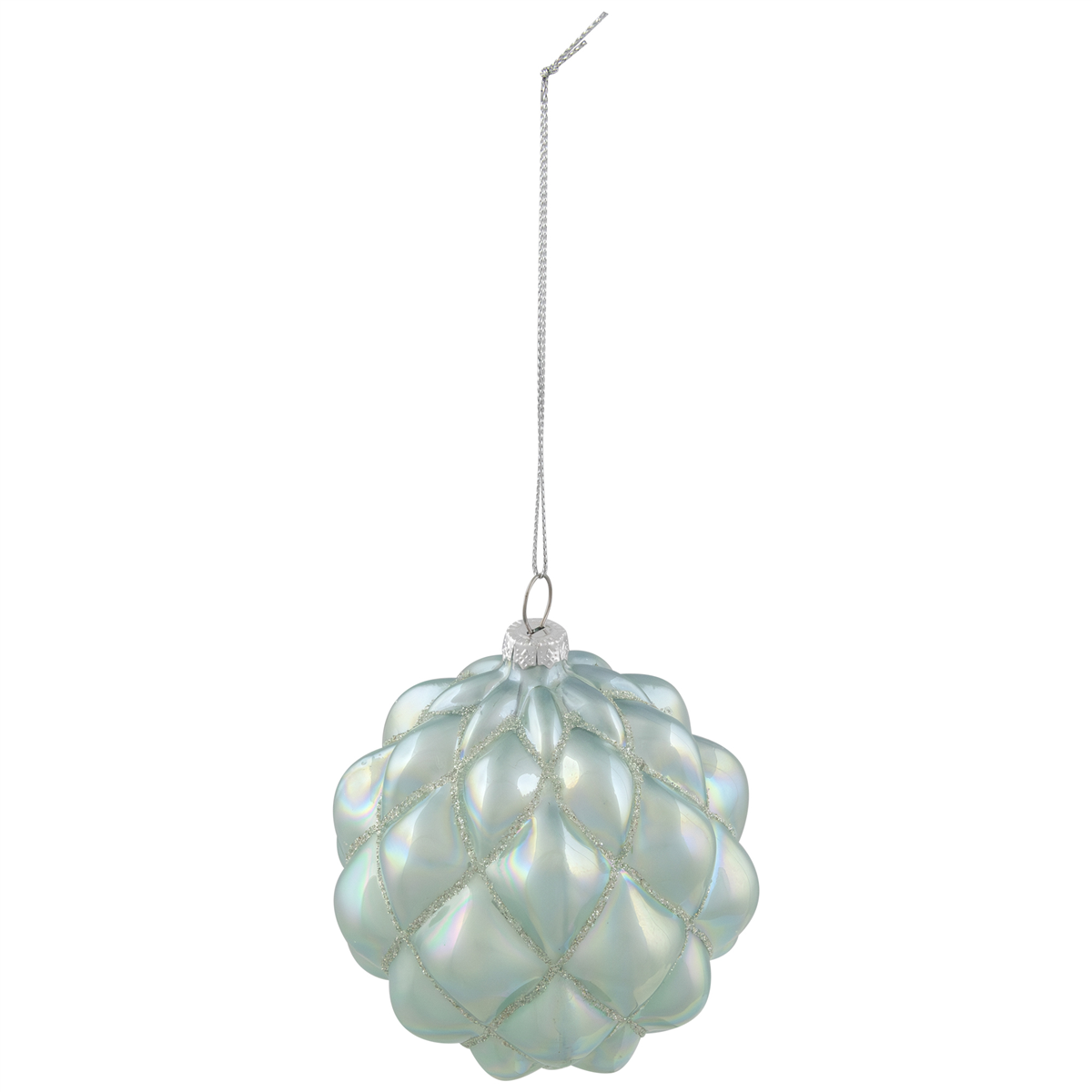 Northlight 4.5in. Iridescent Blue Glass Christmas Ball Ornament