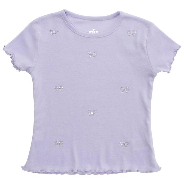 Girls (7-16) Star Ride® Short Sleeve Embellished Rhinestone Tee