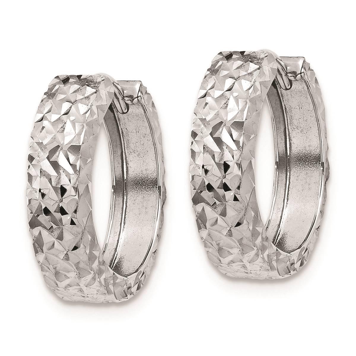 Gold Classics™ 14kt. White Gold Diamond Hoop Earrings