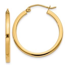 Gold Classics(tm) 14kt. 20mm Square Tube Hoop Earrings