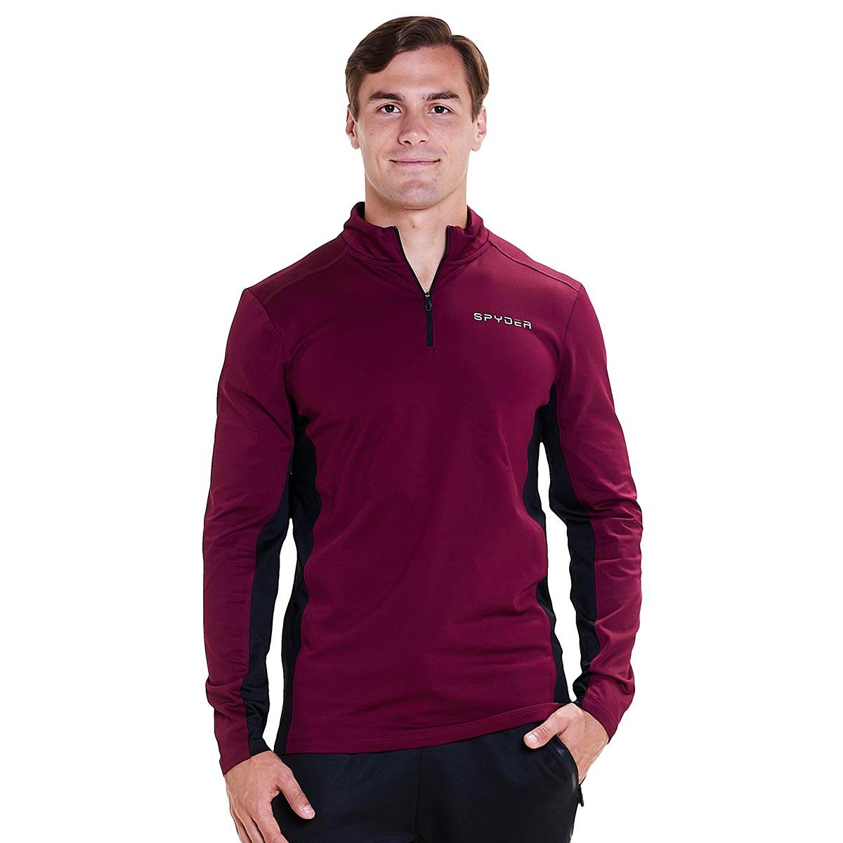 Mens Spyder Long Sleeve 1/4 Zip Color Block Performance Shirt