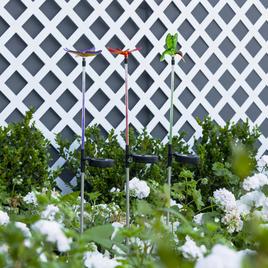 Alpine Solar Insects/Bird LED Garden Stake - Set of 3