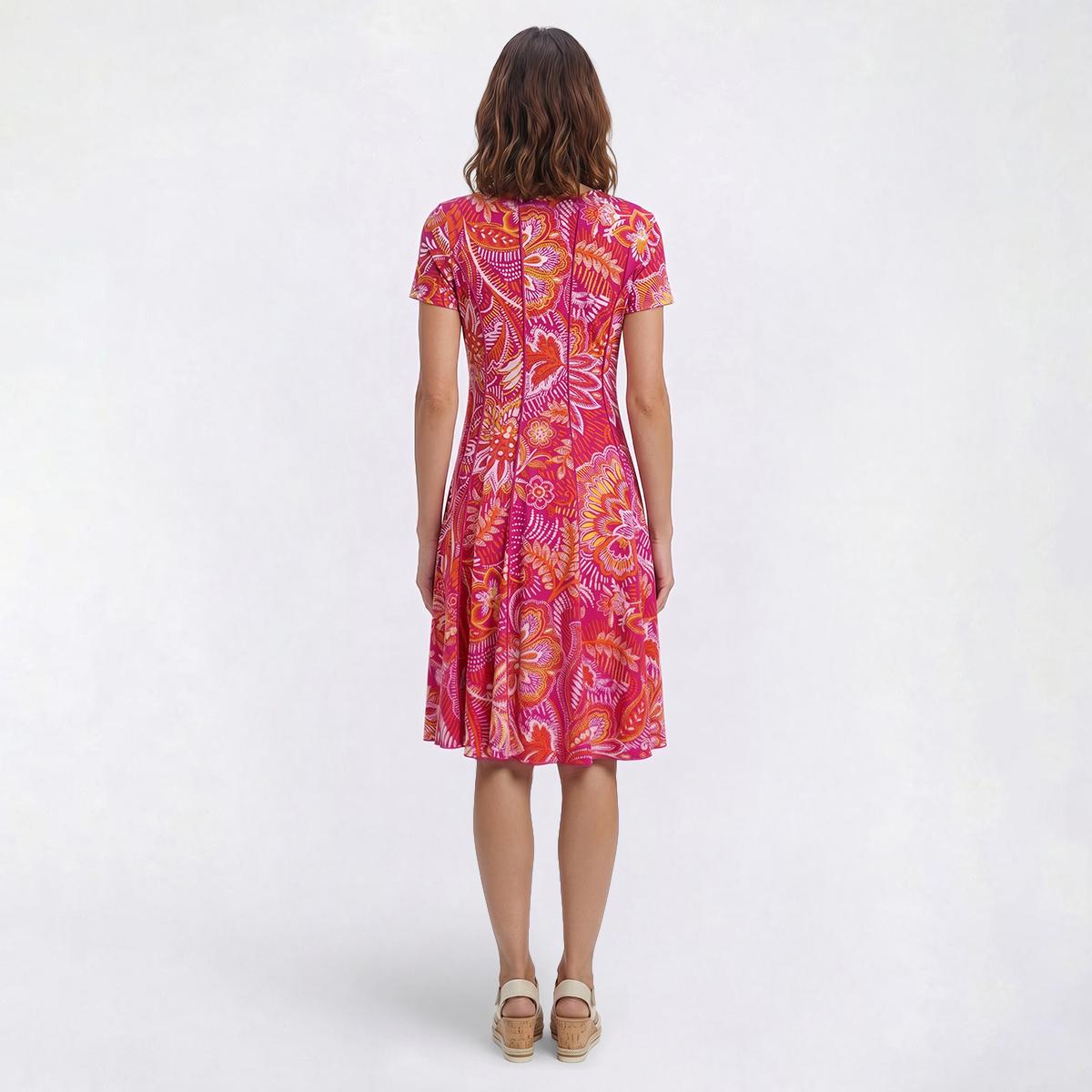 Womens Sami & Jo Keyhole Neck Paisley A-Line Dress