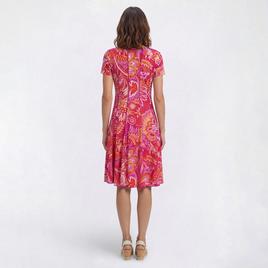 Womens Sami & Jo Keyhole Neck Paisley A-Line Dress