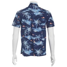Young Mens VSTR Palm Flamingo Short Sleeve Button Down Shirt