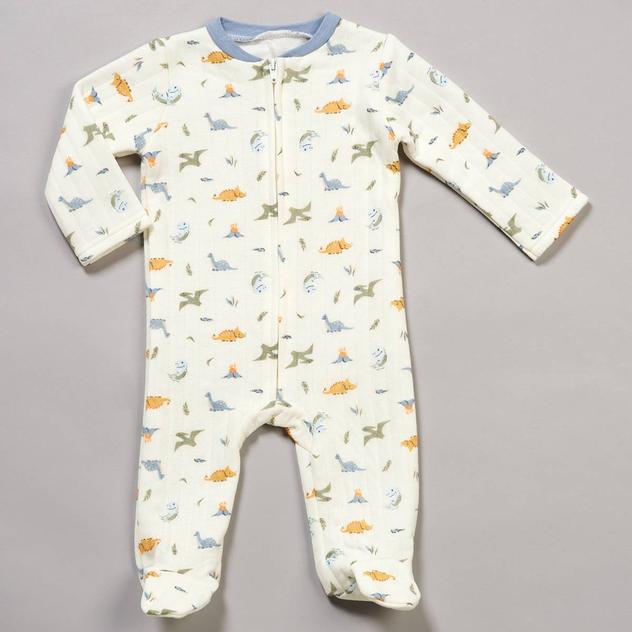 Baby Boy (NB-9M) Chick Pea Dino Quilted Footed Sleeper