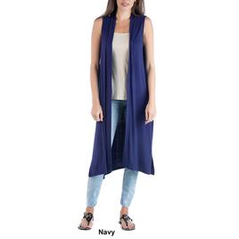 Womens 24/7 Comfort Apparel Long Cardigan Vest with Side Slit
