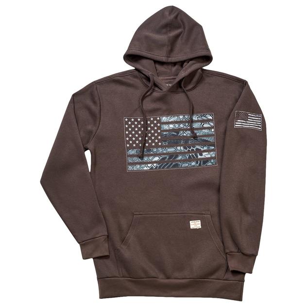 Mens Buckhorn River U.S. Flag Graphic Hoodie - Graphite