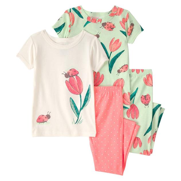 Toddler Girl Carter's® 4pc.Tulip & Lady Bug PJ Set