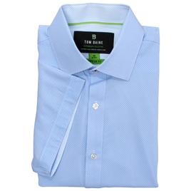 Mens Tom Baine Regular Fit Short Sleeve Dress Shirt - Blue Fancy