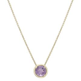 Gold Plated Amethyst Center Stone Pendant Necklace