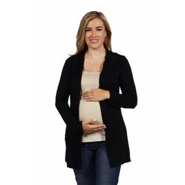 Plus Size 24/7 Comfort Apparel Open Front Maternity Cardigan
