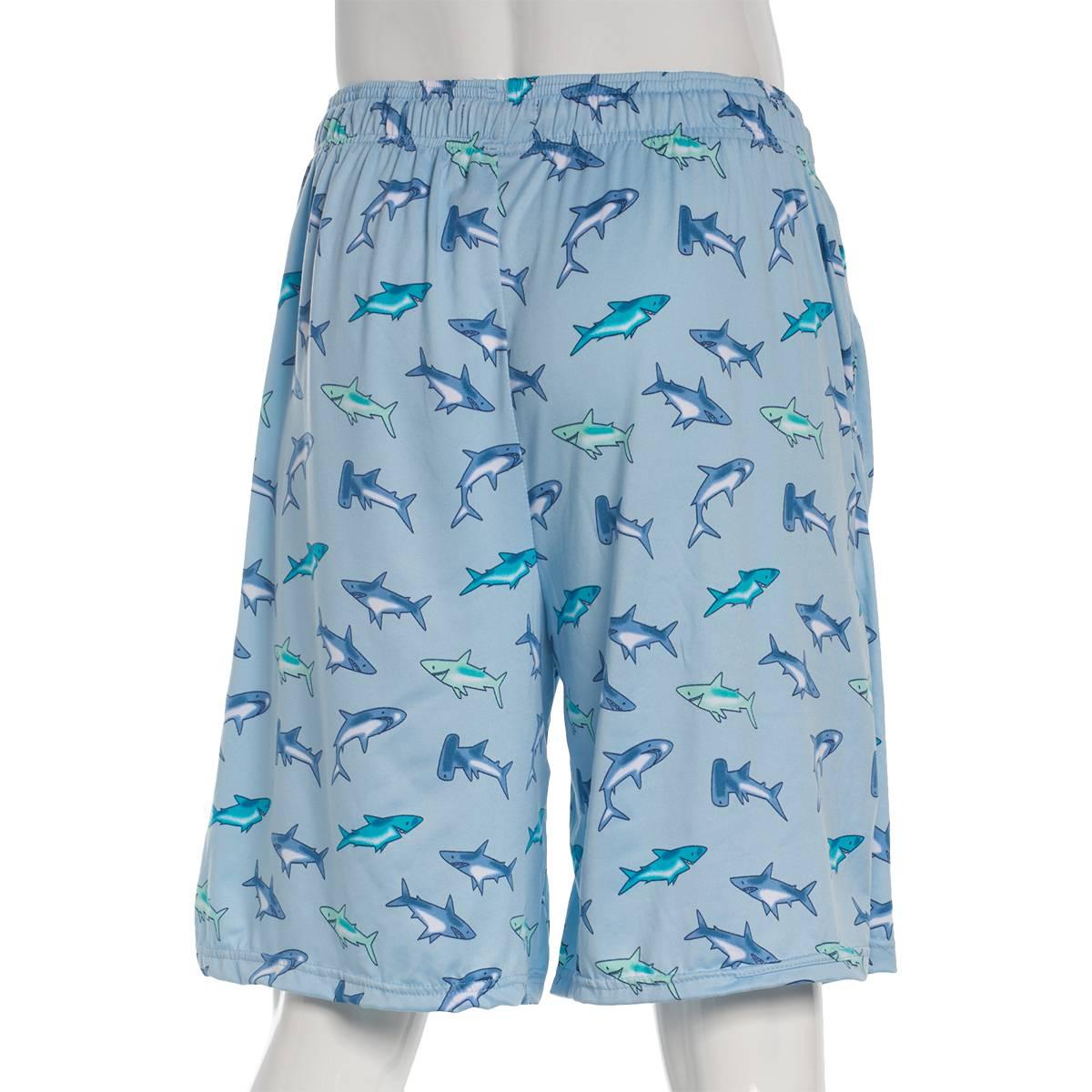Mens Big & Tall Preswick & Moore Shorts - Blue Watercolor Sharks