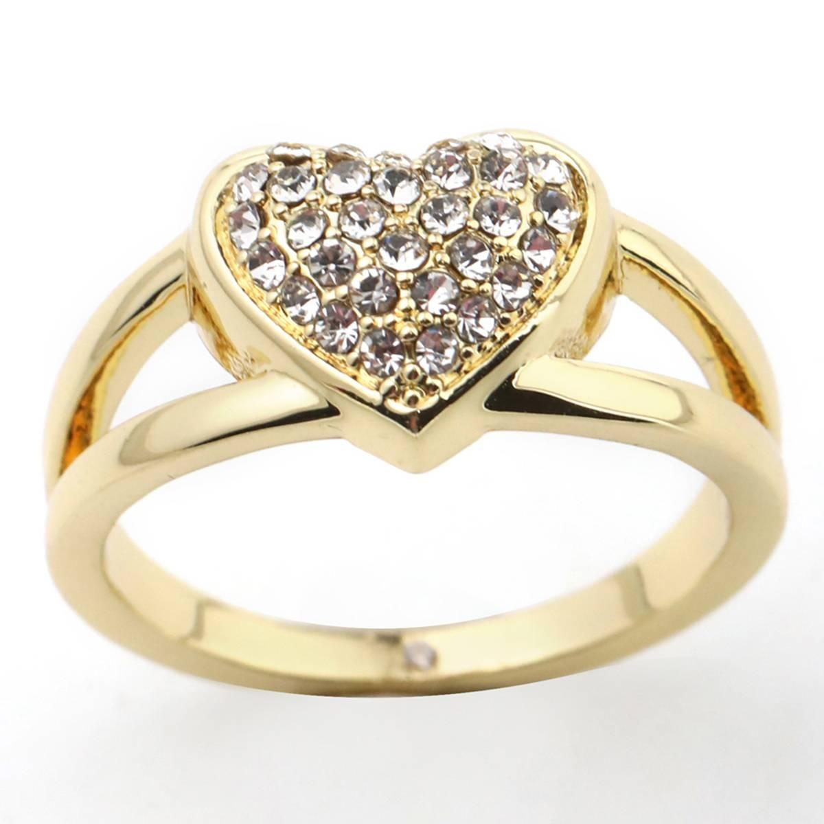 Ashley Cooper(tm) Gold-Tone Pave Heart Motif Ring