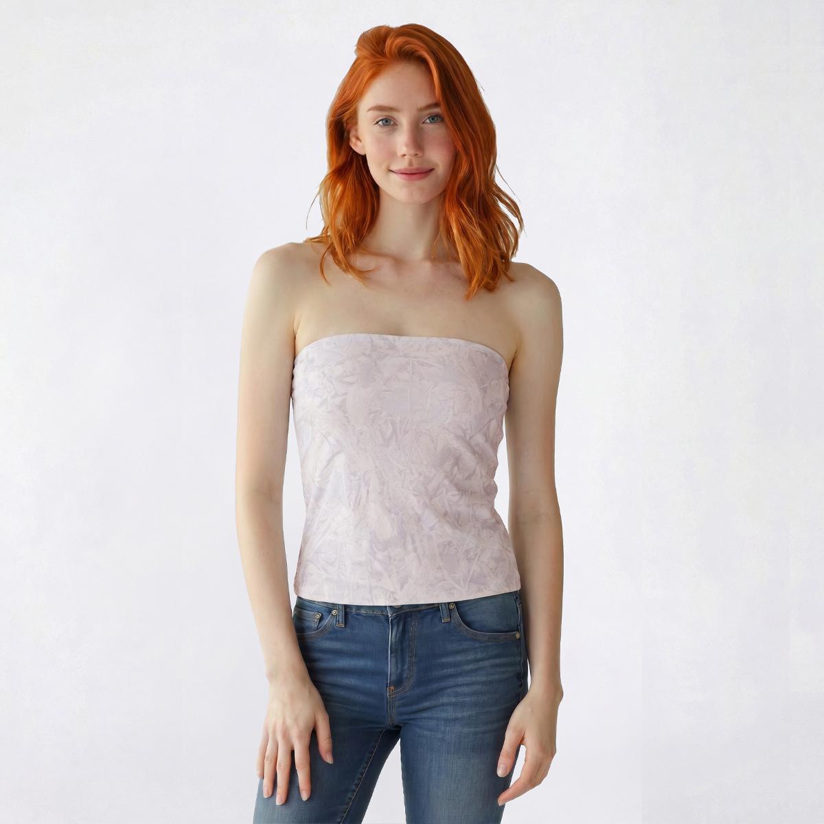 Juniors No Comment Yum Jersey Print To Solid Reverse Tube Top