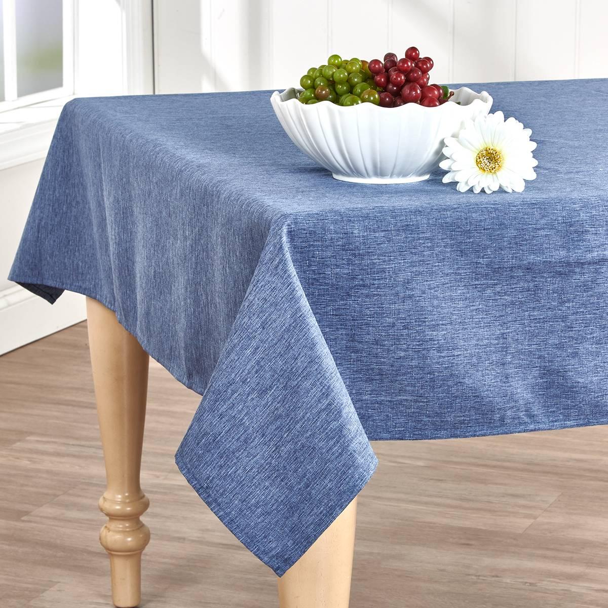 Oxford Solid Denim Indoor/Outdoor Tablecloth