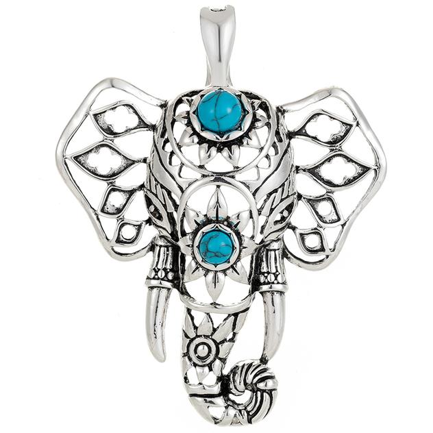 Wearable Art Antique Open Work Elephant Enhancer Pendant