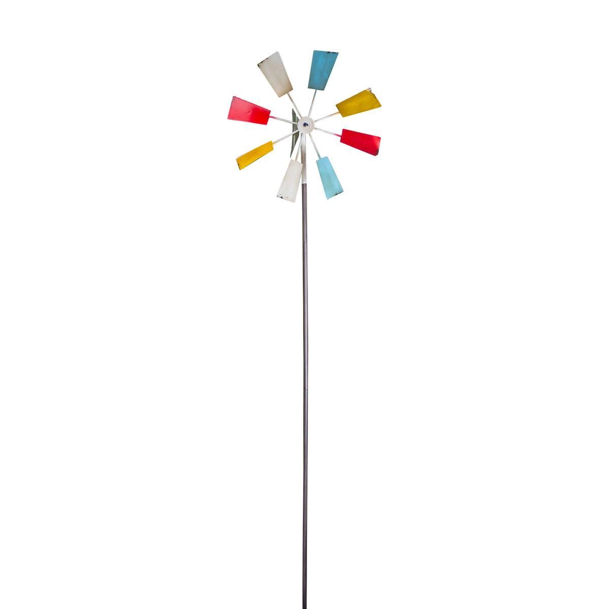 Alpine Multi-Color Metal Windmill Garden Stake