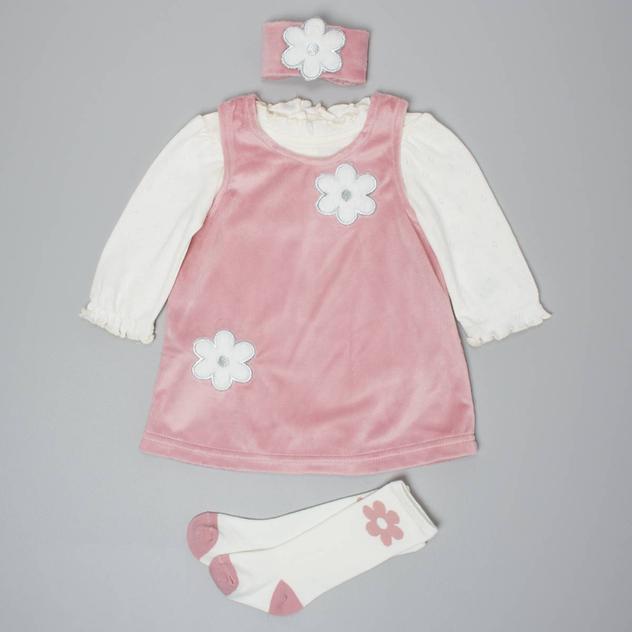 Baby Girl (NB-9M) Little Lass® 3pc. Fuzzy Jumper & Bodysuit Set