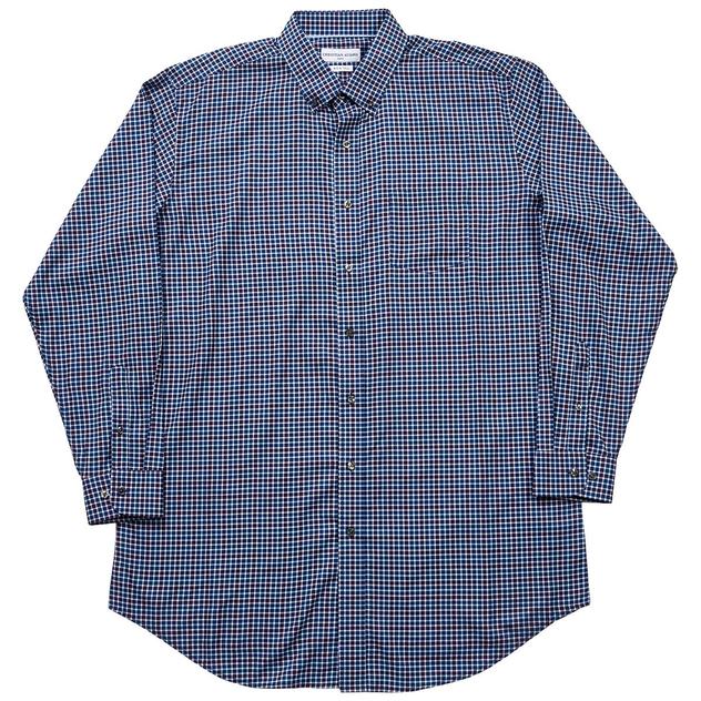 Mens Big &Tall Christian Aujard Checkered Dress Shirt-Navy/Purple