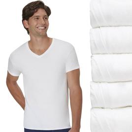 Mens Hanes Ultimate® Core 5pk. V-Neck Tee - White