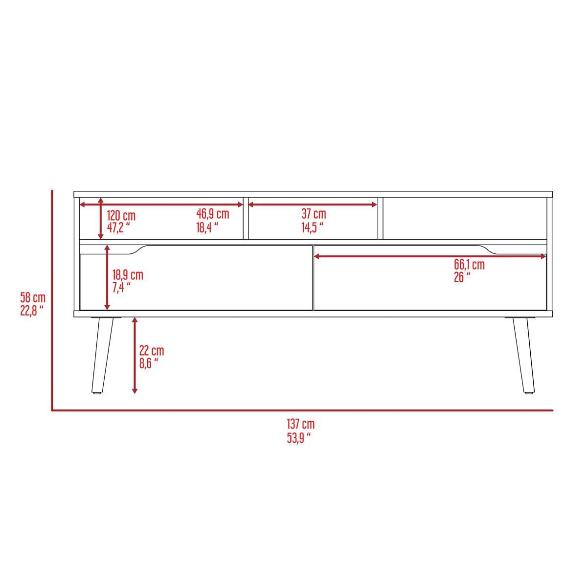 FM FURNITURE Hamburg Dark Walnut TV Stand