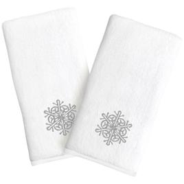 Linum Home Textiles Embroidered Luxury Snowflakes Hand Towels