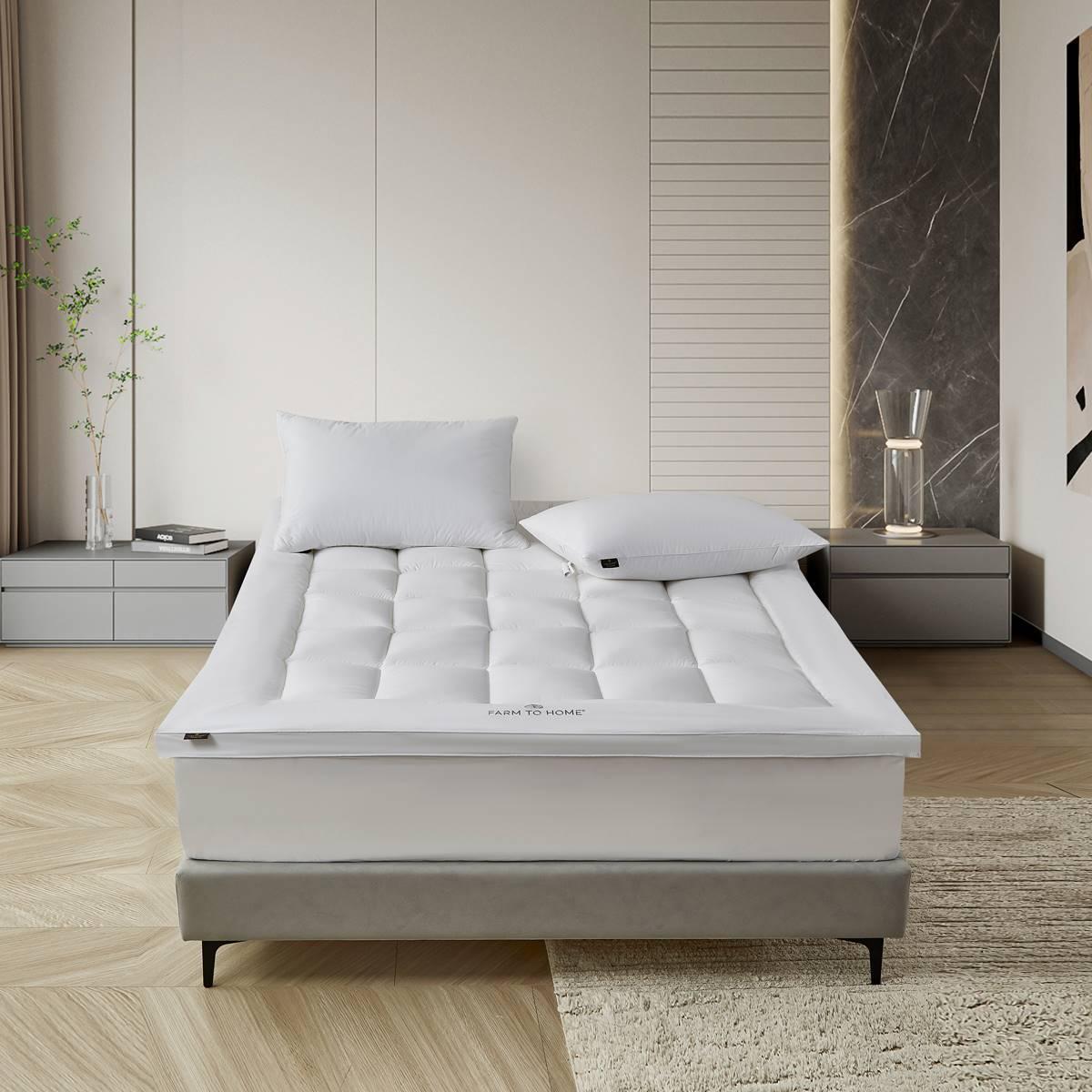 Farm To Home Organic Cotton Down Alternative Mattress Topper