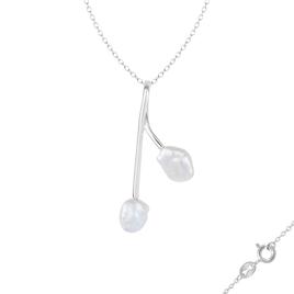 Splendid Pearls Sterling Silver Keshi Freshwater Pearl Pendant