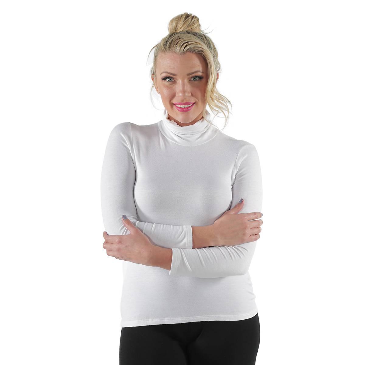 Plus Size 24/7 Comfort Apparel Classic Long Sleeve Turtleneck