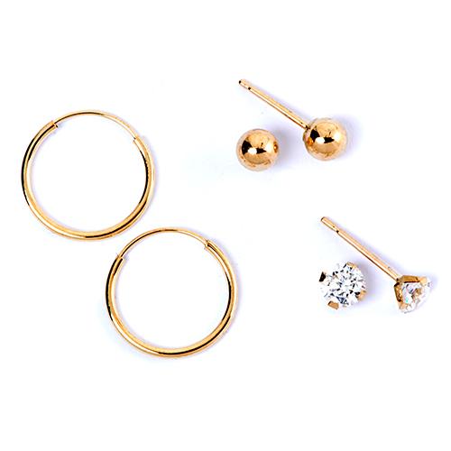 10kt. Earring Set - 3 Pair