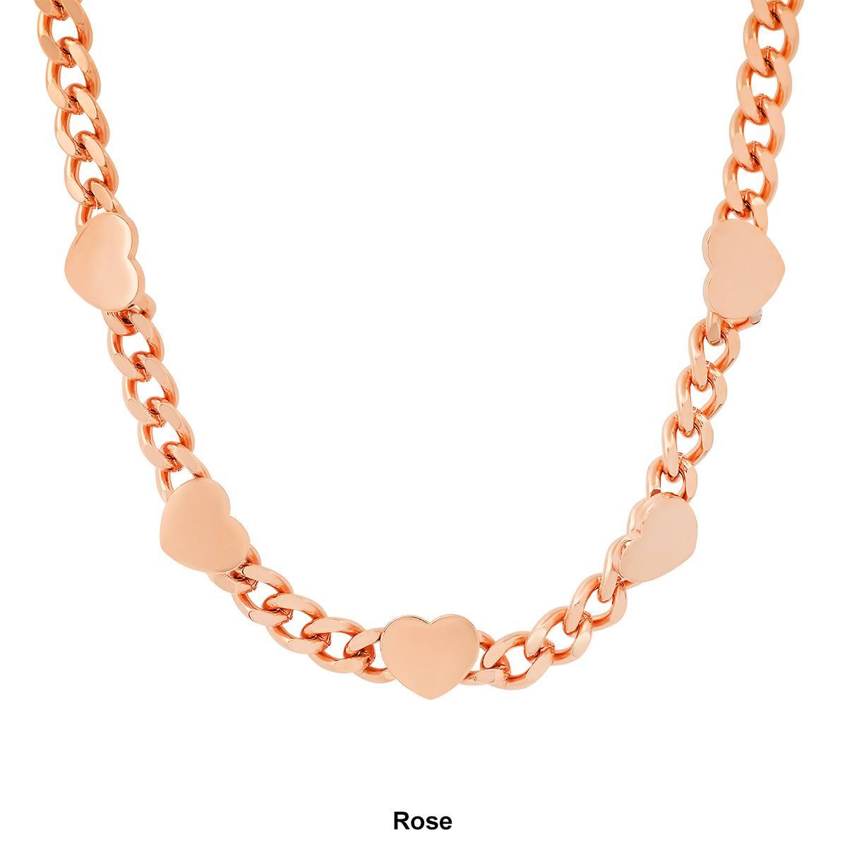 Steeltime 18kt. Gold Plated Resizable Heart Bracelet and Necklace