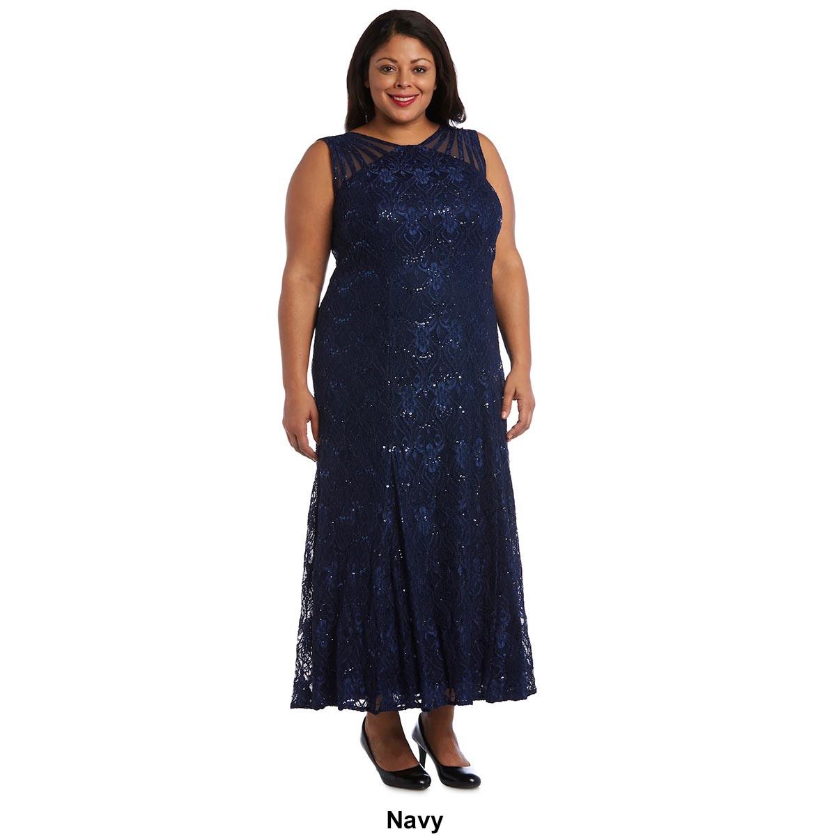 Plus Size R&M Richards Sleeveless Strappy Mermaid Evening Gown