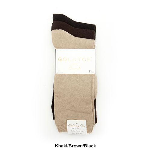 Womens Gold Toe® 3pk Castaway Crew Socks