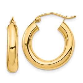Gold Classics(tm) 14kt. Polished Gold 4mm Hoop Earrings