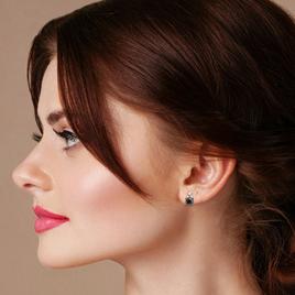 Sophia B 1 1/8ctw. Black & White Princess Diamond Stud Earrings