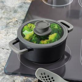 BergHOFF Leo Stone+ Non-stick Ceramic 3qt. Stockpot w/ Glass Lid