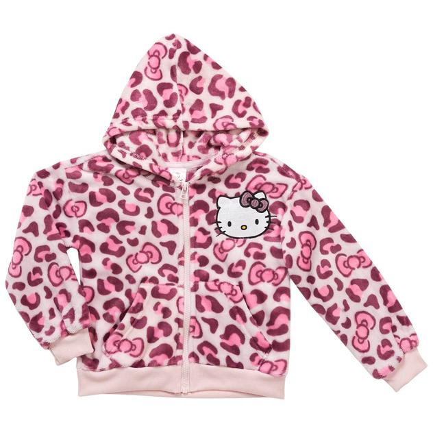 Girls (4-6x) Hello Kitty® Leopard Wubby Fleece Zip Hoodie