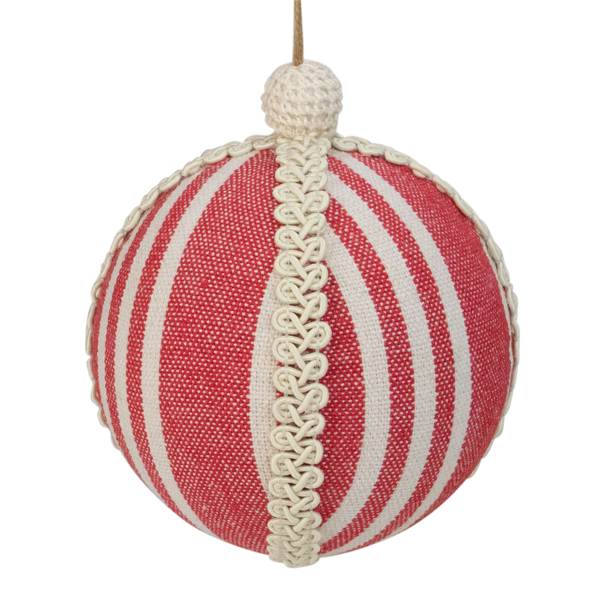 Northlight 4.75in. Red & White Striped Ball Christmas Ornament